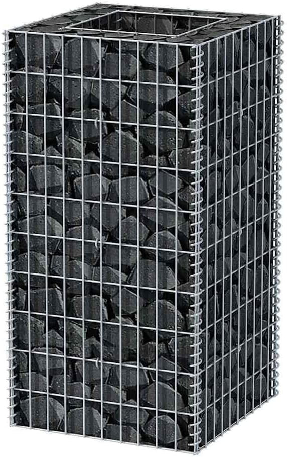 YAFF Industrial Gabion Raised Bed – Galvanized Steel Weather-Resistant Versatile Plant Arrangements Heavy Duty 1400 kg Capacity Modern Outdoor Garden &amp Balcony Decor – 19.7 x 19.7 x 39.4 in