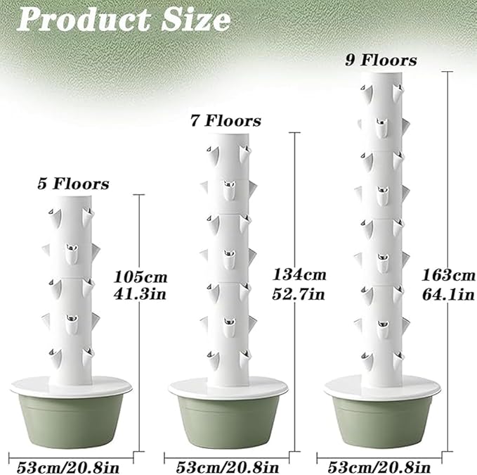 Vertical Hydroponics Tower Growing System | Indoor Smart Garden Kit with Pump &amp Movable Water Tank | Vertical Garden Planter for Hydroponic Cultivation(Size:5 Layer)