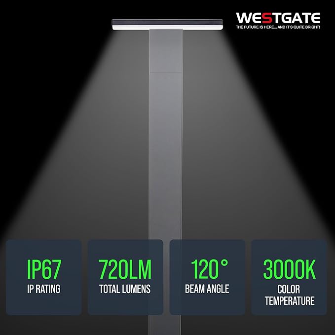 Westgate 12V LED Hammerhead Light Outdoor Landscape Lighting Die-Cast Aluminum Powder Design for House Driveway Walkway Garden Lawn Sidewalk Planters Power-Wired 30.7Lx5.9'Wx4.21H Bronze