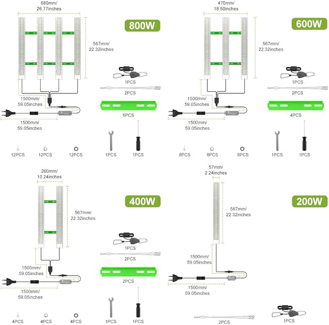 1500W Red-Rich LED Plant Growing Light Optimized For Seedling And Vegetative Stages.Full Spectrum With Enhanced Red Light And IR Supplement Lightweight Panel Design with 360° Adjustable Hanging Hooks