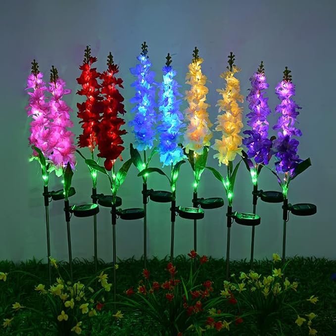 Plant Growing Lamps LED Violet Lawn Light Solar Led Light Outdoor Waterproof Garden Courtyard Park Path Corridor Lawn Decorative Lighting 1/2pcs