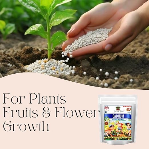 Sansar Agro® Chelated Calcium (Calcium - Ca- 10% EDTA Chelated) Powerful Essential Organic Fertilizer for Fast Growth of All Plants. (200 gm)