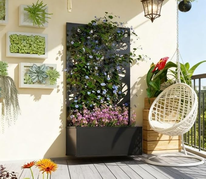 Freestanding or Wall Mounted Flower BedMetal Garden Bed with for Climbing Plantsfor Garden Patio Balcony
