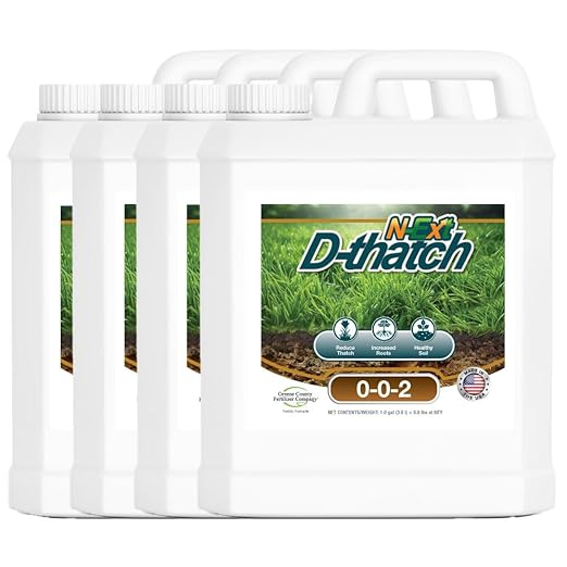 Liquid Lawn DeThatcher - 4 Gallon Pack (512 oz) Covers up to 85200 sq ft - Thatch Digester to Reduce Thatch in Your Lawn and Encourage Microbial Activity to Breakdown Thatch As A Food Source for Turf