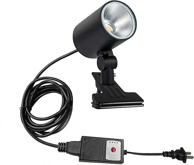 Kiven IP65 Waterproof LED Landscape Clamp Light LED Decorative Spotlight Lamp with Plug-in Cord and Timer for Indoor Outdoor Yard Step Statue LED Lawn Light (5W Cool White)