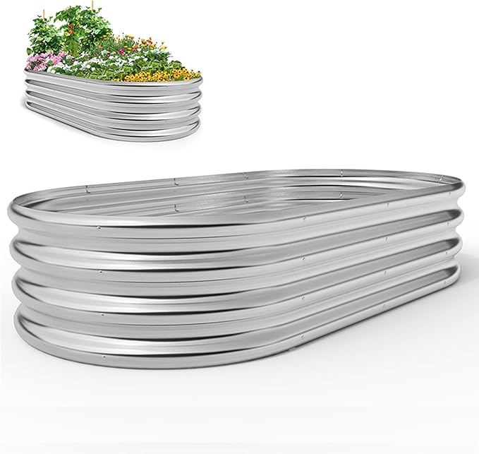 GADI Galvanized Raised Garden Bed Outdoor Raised Beds Planter for Outdoor Plants Large Metal Raised Garden Bed Kit (4FT)