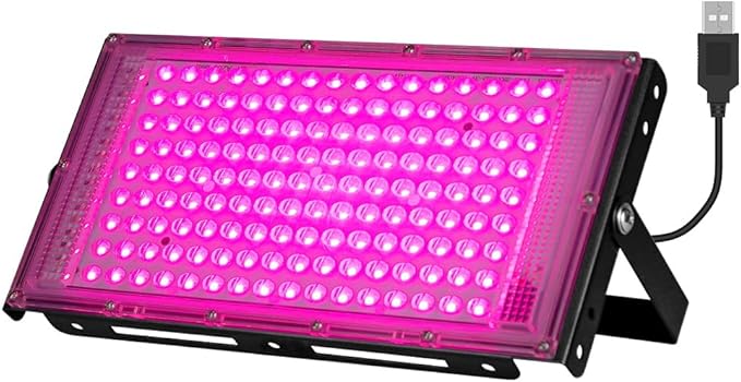 200W Indoor USB Planting Flooding Lamps DC5V Seeds Hydroponic Lights 180°Adjustable Angle UV/IR Red Blue Greenhouse Tent Plant Fill Lighting Fruits Flowers Potted Cactus Succulent Cultivate Light