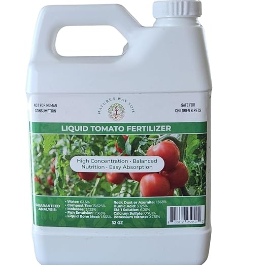 Nature’s Way Soil Liquid Tomato Fertilizer – Organic Plant Food for Tomato Plants &amp Vegetables/Calcium and Root Support for Healthy Transplants Strong Growth and Better Fruit Development/Concentr
