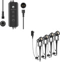 SUNTHIN Outdoor Landscape Lighting 4 Pack with Dusk to Dawn Sensor for Timer and Dimming