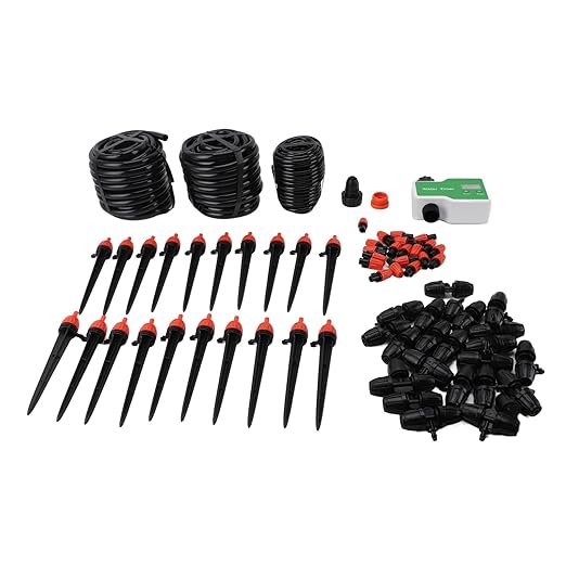 Automatic Drip Irrigation Kit Garden Watering System Kit with Timer Garden Watering Misting System for Greenhouse Yard Lawn Plant