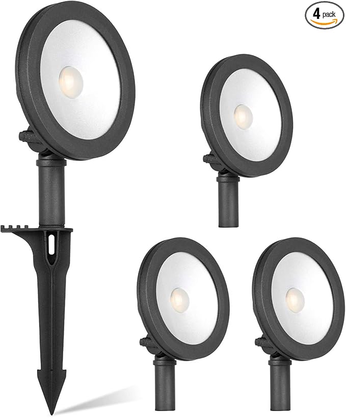 hykolity Low Voltage LED Landscape Wall Wash Light 7.4W 430LM 12V-24V Wired Outdoor LED Spotlight 50 Watt Equivalent Landscaping Lights for Tree Building Die-cast Aluminum 4 Pack