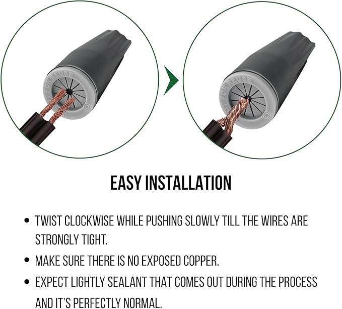 GKOLED 20W 4000k 44° Beam Angle Bullet/Round Outdoor Spotlight with 30-Pack Lengthened Waterproof Wire Connectors