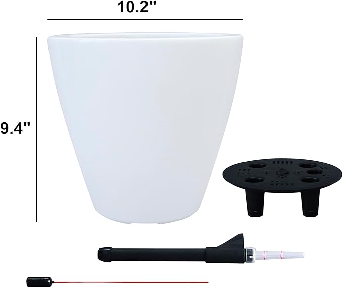 2 Pack Smart Self Watering Planter Pot for Indoor and Outdoor White Round Cone