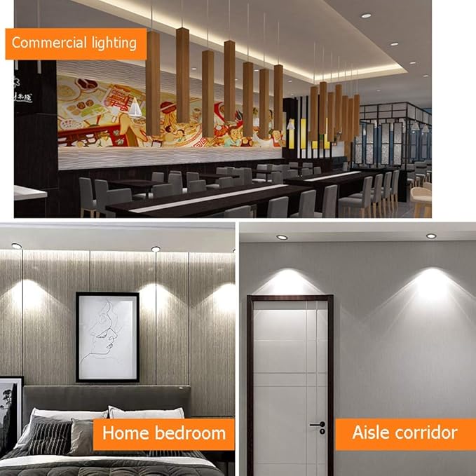 Spotlight Adjustable Focus Light Led Downlight Recessed15-60 Degree Beam Anglefor Kitchen Island Living Room Bathroom Ceiling Fixture