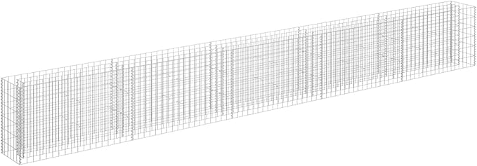 Gabion Raised Bed Galvanized Steel Gabion Planter Raised Bed for a Flower/Plant Bed in Garden/on Patio 177.2x11.8x23.6