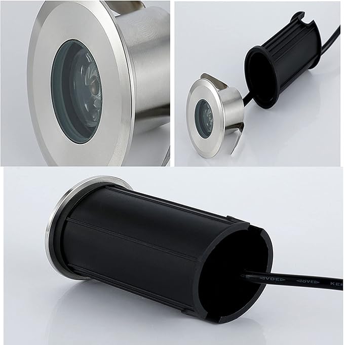 LED Underground Light Stainless Steel Outdoor Spotlight 110V1W Outdoor IP68 Waterproof for Courtyard Lawn Garden