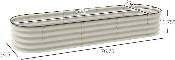 DIY Galvanized Steel Elevated Garden Bed Modular Metal Raised Planter for Flowers Herbs &amp Vegetables (6.4' x 2')