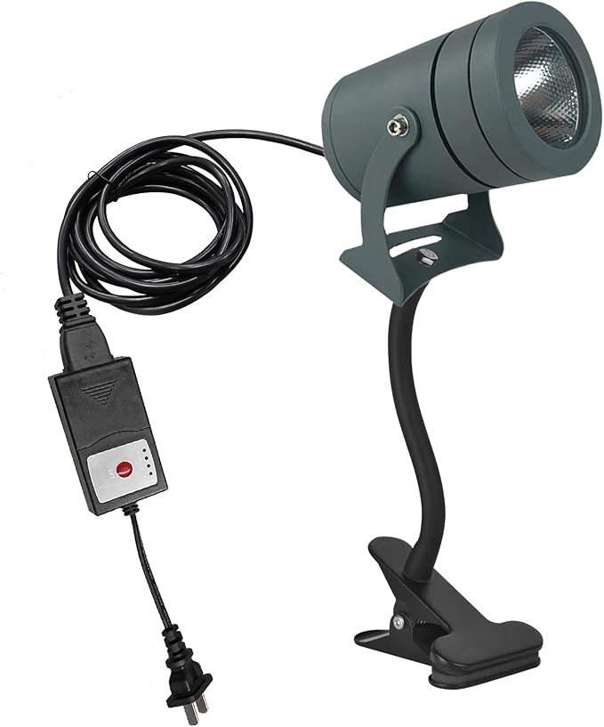 Kiven IP65 Waterproof LED Landscape Up Down Light Mini Decorative Spotlight Lamp with Plug-in Cord and Timer for Indoor Outdoor Plants Yard Advertising Board LED Lawn Light (10W Cool White)