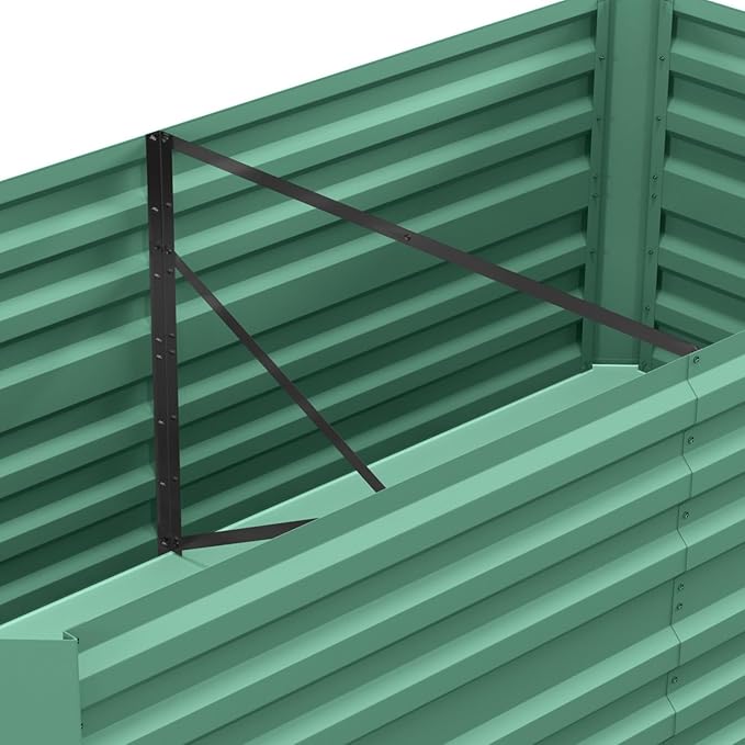 Galvanized Raised Garden Bed Large &amp Tall Metal Planter 6' X 3' X 2' for Vegetables Flowers &amp Herbs Light Green
