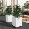 Planters 2 pcs PlanterGarden BedGalvanized Raised Garden BedPlanter Raised bedsGalvanized PlanterWhite 11.8x11.8x14.6 Polypropylene
