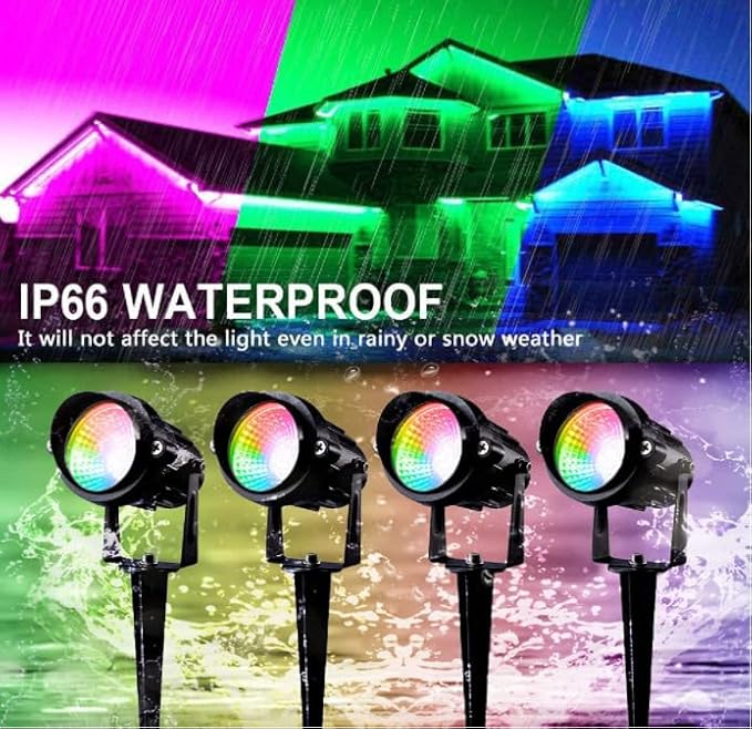 Fengyan Home Bulbs 4pcs/lot 6w RGBW In-Ground Light Garden Light RGB Spotlight 12v-24v/90-265v RF Controlled Spotlight Household Lamp (Size : 6w 12-24v)