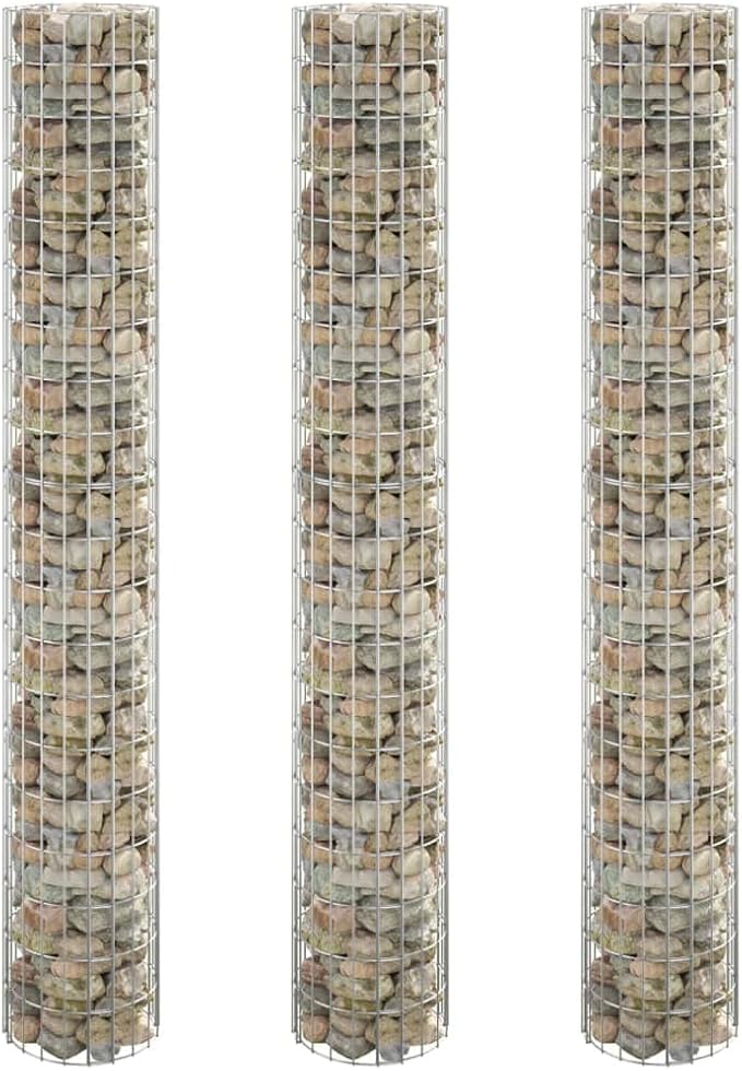 Circular Gabion Raised Beds 3 pcs Galvanized Steel ?11.8x78.719.9 KG152022