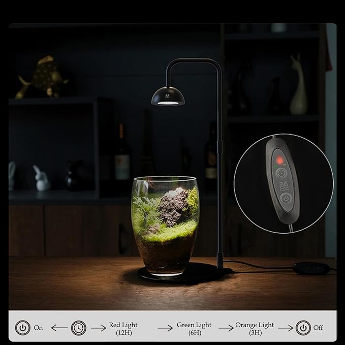 Plant Lights Indoor Grow Lights for Indoor Plants Height Adjustable Plant Growing Lamps Flexible Spectrum Light 3/6/12H Timer Setting Led Grow Light for Small Plants