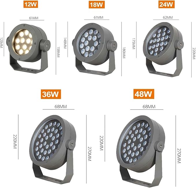 Garden LED Spotlight Die-cast Aluminum Flood Light 180° Rotating Landscape Light for Outdoor Patio Yard Pathway Tree Lawn Fence Landscape Lamp(Red48W-AC85-265V)