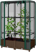 Organic Gardening Raised Bed with Enclosed Plant Cage Grow Healthier Vegetables Without Chemicals - Ventilated Crop Cage Protects Tomatoes Berries &amp Greens from Birds and Insects Naturally (Gree