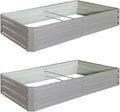 6 x 3 x 1 ft (2 Pack) Metal Garden BedOutdoor Planter Box Metal Patio Kit Planting Bed for Vegetables Flowers HerbGrey