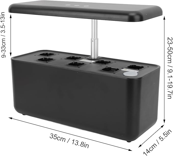Hydroponics Growing System Kit 7 Pods Indoor Gardening System with 24W Full Spectrum LED Grow Light 3 Smart Light Modes (Black)