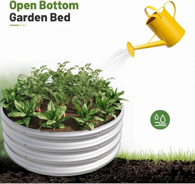 Durable Metal Raised Garden Bed for Vegetables Flowers and Herbs – Rust-Resistant Outdoor Planter Box with Solid Frame (2PCS Silver with 32.08x11.4 inches)