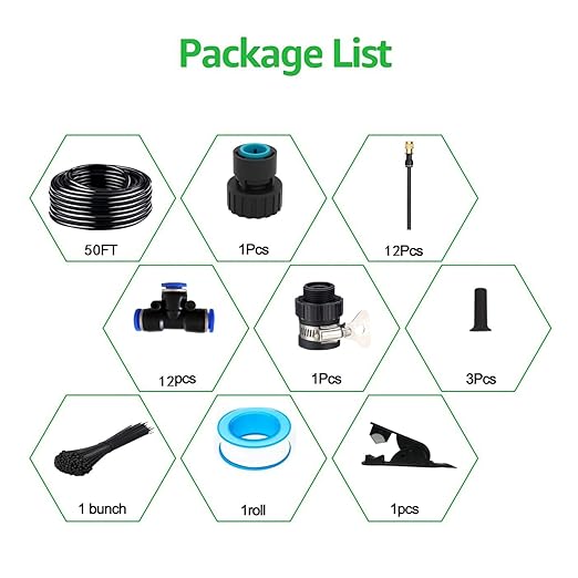 New Quick Connector Drip Irrigation KitsAutomatic Irrigation System With Replaceable 360-degree Bending Dropperatomizing Copper Nozzle For Watering System For Garden Plant Lawn Patio.(Copper Nozzle)
