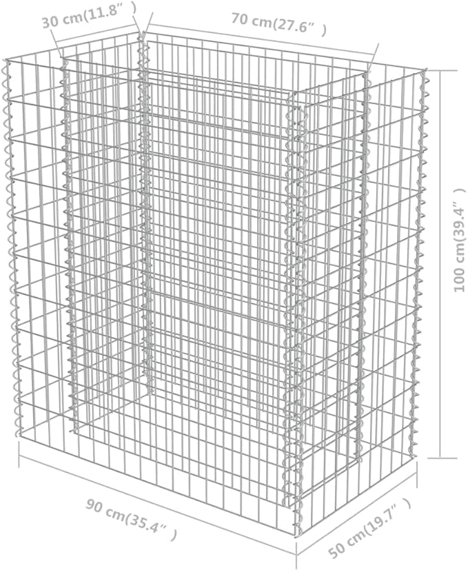 SKM Gabion Raised Bed Galvanised Steel 90x50x100 cm (Weight-14KG)