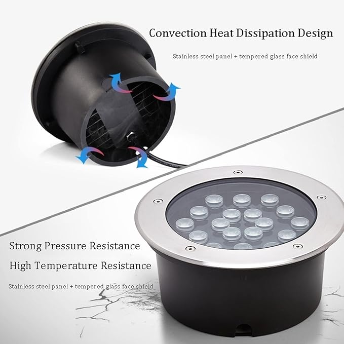 LED Beam Spotlight - IP66 Waterproof 12V Outdoor Recessed Floor Lamp - Embedded Garden Light