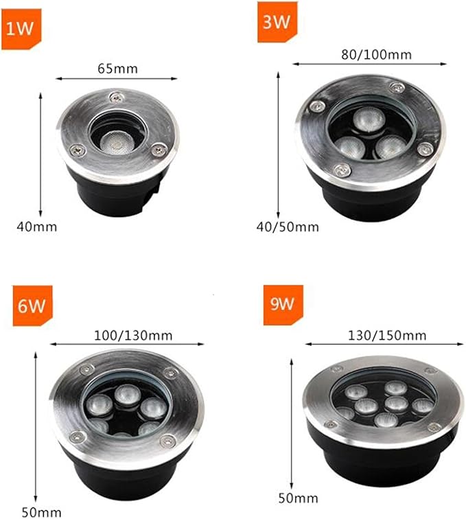 Ultra-Thin Underground Lamps - Landscape Light 220V Outdoor Recessed Spot Light IP67 Waterproof Lawn Lamp Garden Underground Lamp LED Floodlight Beam Spotlights(White6W(130mm*50mm))