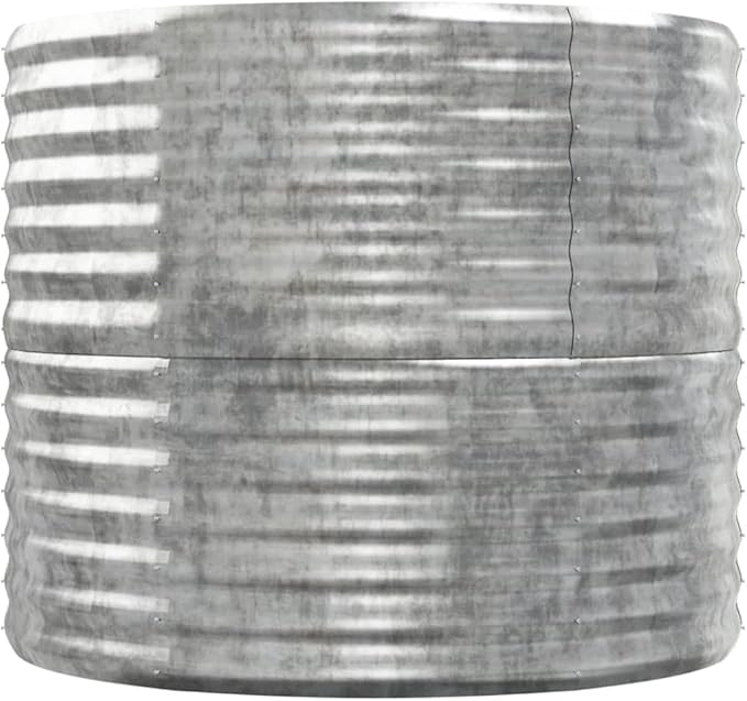 Garden Raised Planter Raised bedsGalvanized PlanterFlower BedTroughMetal PlanterRaised Garden BedBed Powder-Coated Steel 59.8x31.5x26.8 Silver