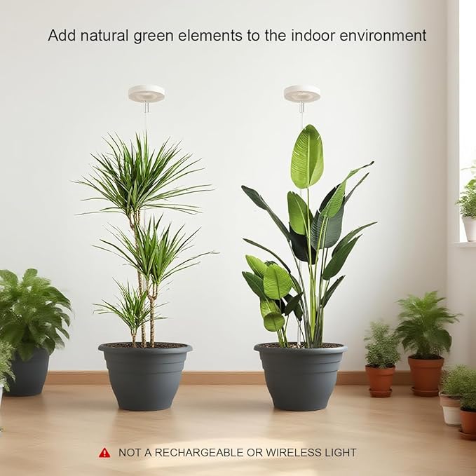 2 Pack 11 Inch Plant Pots with LED Grow LightsIndoor Flower Pots with Full Spectrum Dimmable LightsDrainage Holes &amp PlugSoil Moisture Meter IncludedModern Planters for Home Office