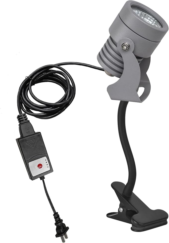 Kiven IP65 Waterproof LED Landscape Up Down Ligh Mini Decorative Spotlight Lamp with Plug-in Cord and Timer for Indoor Outdoor Yard Plants Advertising Board LED Lawn Light (3W Warm White)