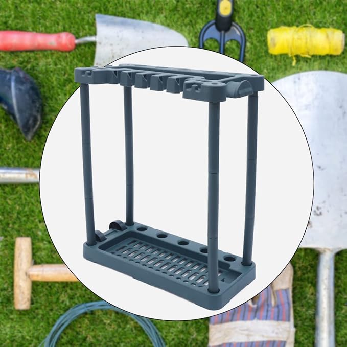 Garden Tool Organizer Rolling Garden Tool Storage Rack Tower with 2 Wheels Heavy Duty Garden Tool StandUp to 40 Long-Handled Tools/Rakes/Brooms for Indoor and Outdoor