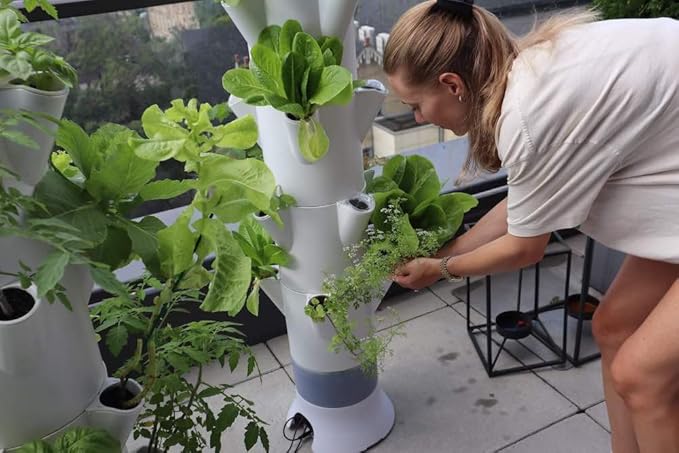 The Stack &amp Sprout Vertical Gardening System - Vertical Urban Gardening for Condo Patios and Balconies