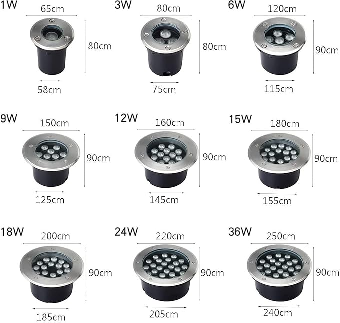 Ground Landscape Lights - LED Outdoor Spotlight Floodlight IP67 Waterproof Recessed Lamp Lighting for Garden Yard Construction(Warm White18W(85-265v))