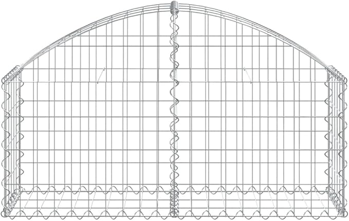 Arched Gabion Basket 39.4x39.4x23.6 in Galvanized Iron Outdoor Planter Box Heavy-Duty Garden Raised Bed Sound-Absorbing Retaining Wall Silver for Patio Backyard