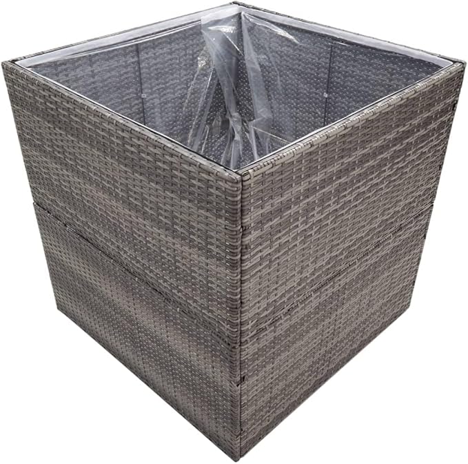 Garden PlanterIndustrial Rustic PlantersVegetable PlantersPlant Privacy FenceBackyard Raised BedsHerb Plantersfor PlantingPatioOutdoorYard DecorationGray 31.5x31.5x31.5 Poly Rattan