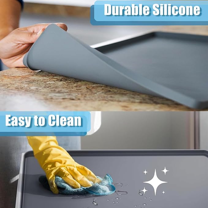 Hydroponic Tower Mat Hydroponic Garden Mat Extra Large 24x24 Garden Tower Silicone Pad with Raised Edge Indoor Growing System Drip Pan Hydroponics Container Tray Herb Gardening Floor Protector Soft