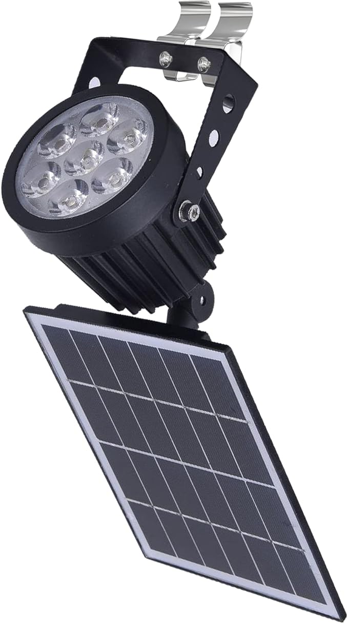 Outdoor LED Spotlight Waterproof Solar Spot Lights with Bracket Security Tree Light-Operated Adjustable IP65 Clip Lamp for Granary Courtyard Garden Pathway Landscape