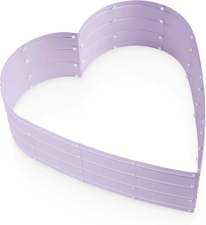 Plant &amp Plot Galvanized Raised Garden Beds Outdoor // Planter Raised Beds for Gardening Vegetables Flowers // Large Metal Garden Box (Lavender) // Tool-Free Assembly