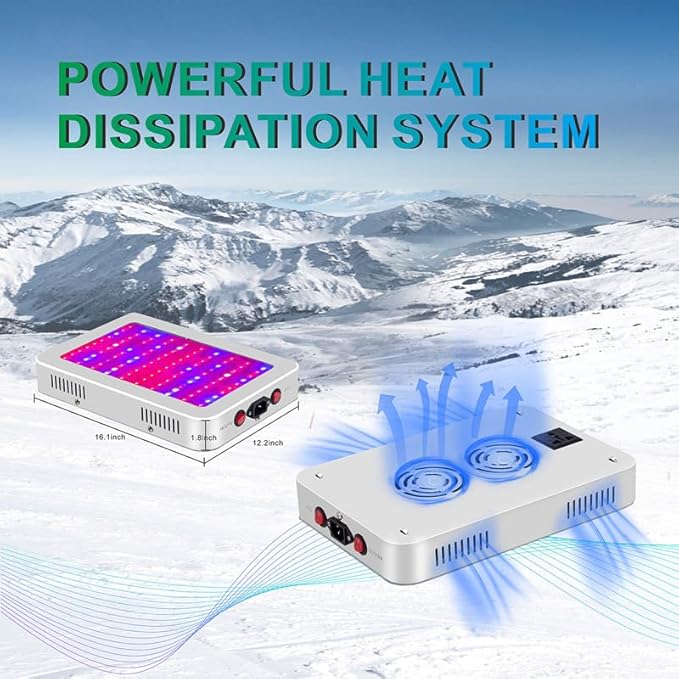 LED Grow Lights P1000 Upgraded Full Spectrum Dual Chip Grow Light with Daisy Chain Design for Hydroponic Indoor Plants Seeding Flowering Fruiting Grow Lights for Indoor Plants
