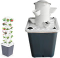 Hydroponics Tower Garden | 2/3/4/5/6 Layers Aeroponic Vertical Tower | Indoor Herb Garden Kit | with Hydrating Pump Adapter Net Pots Timer for Herbs Fruits and Vegetables (Grey 15 Holes)