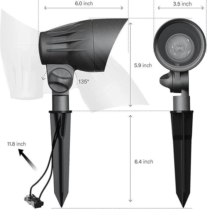 VENUS MANUFACTURING 16 Pack Low Voltage Landscape Flood Light 50W Halogen Outdoor Landscape Lighting Kits 380 Lumen Black Waterproof Spotlights 12V 3000K Warm White Metal Tree Lights for Garden &amp